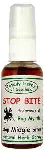  Bottle of natural midge repellant
 spray, made with Scottish bog myrtle 